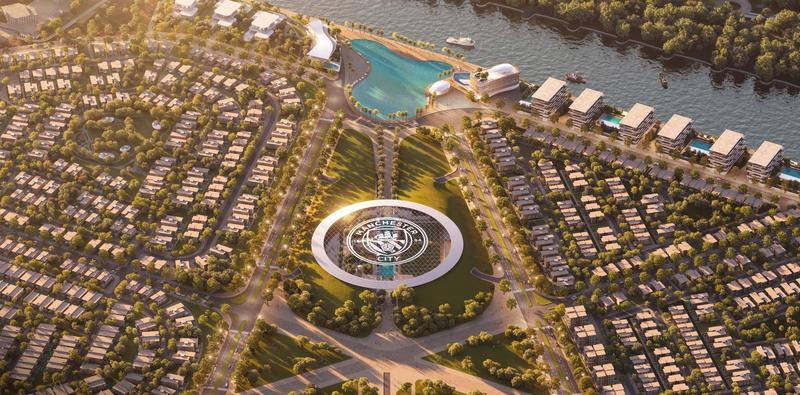 Aerial view of the Manchester City Training Academy and community
