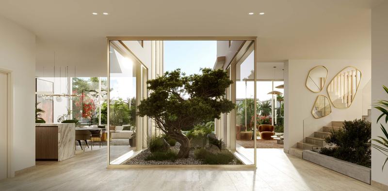 5-bedroom villa foyer with indoor garden